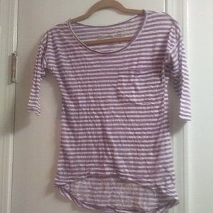 Poof! Striped 3/4 sleeve tee